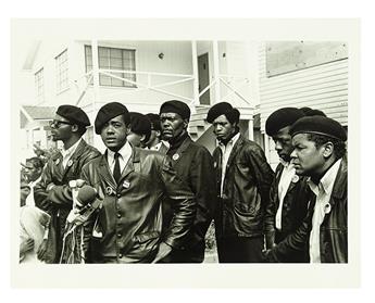 (BLACK PANTHERS.) REISTERER, RON; PHOTOGRAPHER. Six large gelatin silver print photographs of the Black Panthers and related images.